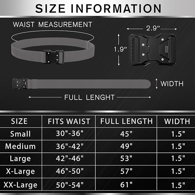 TECEUM Tactical Belt – Heavy-Duty & Quick Release – Military, Work, Rigger, Duty & Utility Belt for Men