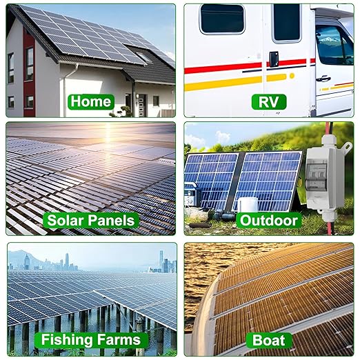 Solar Disconnect Switch 20A DC1000V Circuit Breaker 2P with PV Connector and IP65 Small Breaker Box and Wall Hooks for Outdoor PV Stystem, Battery, PV Array MCB