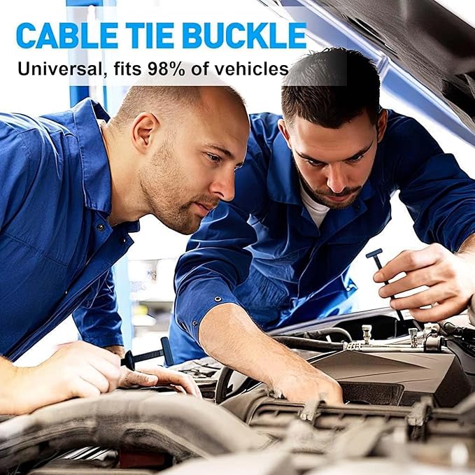 Cable Tie Buckle, Nylon Universal Cable Tie Buckle Zip Tie, 120 PCS, New T Nylon Automotive Clips for Car Fender, Engine Cover, Mudguard Fastener, Automotive Replacement Screw Fixing.