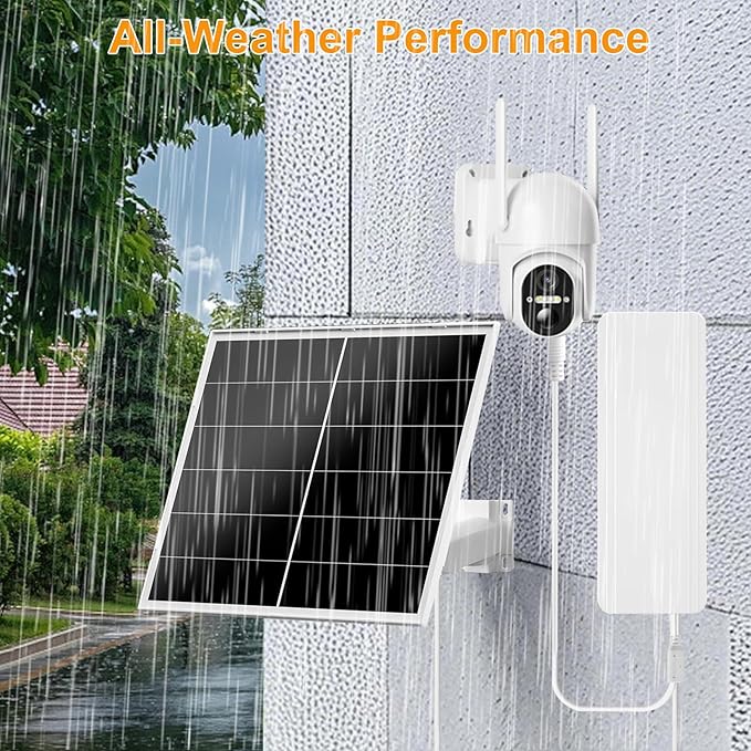 Zivif 20W Solar Panel Kit with 24000mAh Battery, 5V/12V Adjustable Output, DC & USB-C Power, Compatible with 12V Cellular Security Cameras & Trail Cameras