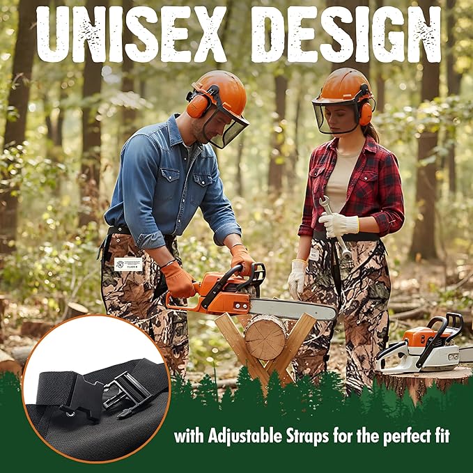 FORESTER Chainsaw Chaps for Men & Women | Apron-Style Chaps with Pocket & Adjustable Waist | Chainsaw Safety Equipment