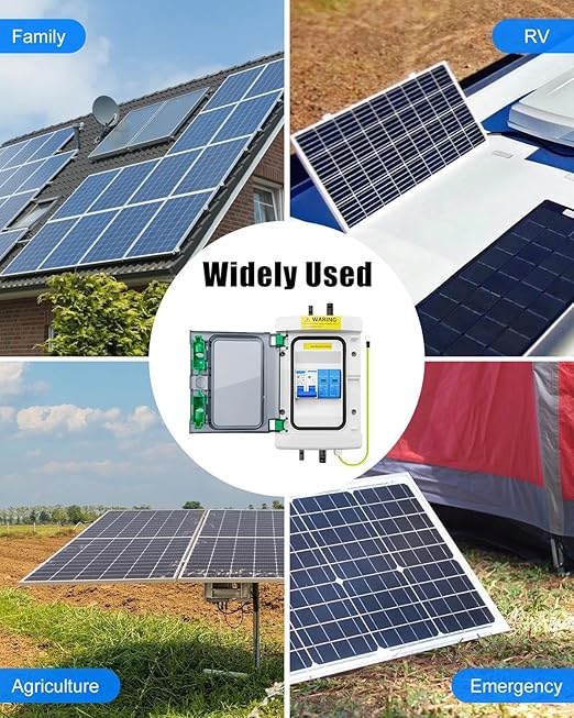 40A DC Solar Disconnect Switch – IP65 PV Circuit Breaker Box, 500V PV Disconnect Switch with Surge Protector & Solar Panel Connectors (Plug-and-Play)