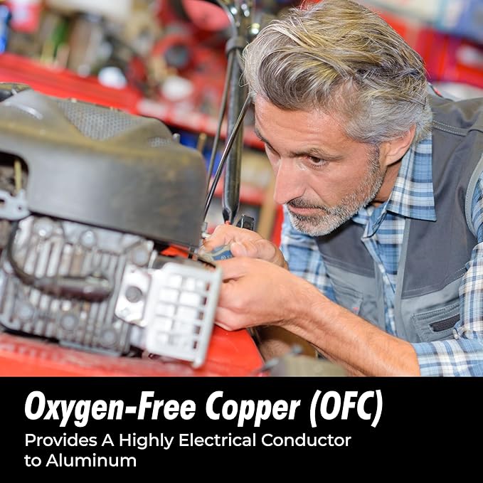 InstallGear 2ft Red/Black 4 Gauge OFC Battery Power Inverter Cables (2ct) - 4 Gauge OFC Wire - Battery Cable for Car Stereo, Solar, Auto, RV, Marine & Welding