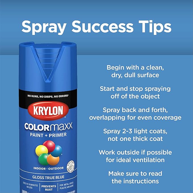 Krylon K02734007 Fusion All-In-One Spray Paint for Indoor/Outdoor Use, Satin Bright White, 12 Ounce (Pack of 2)