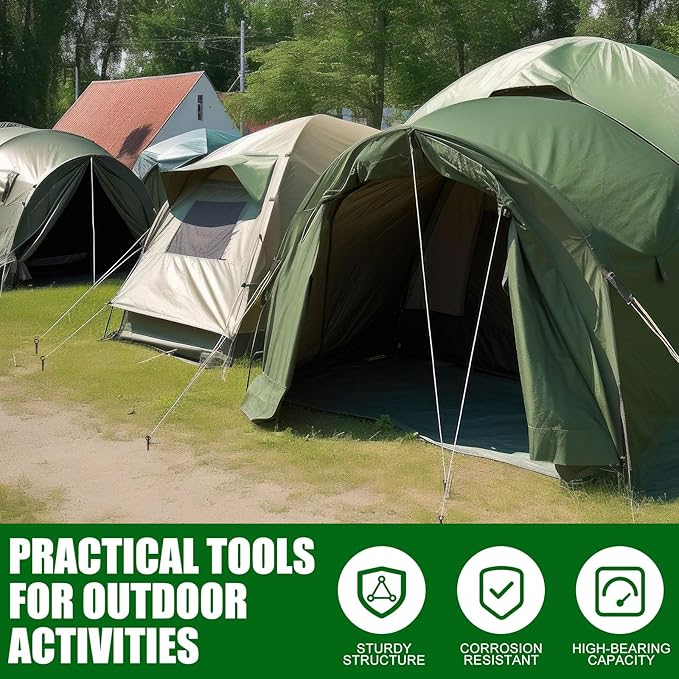 Chumia 24 Pcs 18 Inch Ground Anchor Spiral Blade Heavy Duty Earth Anchors Swing Set Metal Shed Kit for Garden Securing Trees Tents Trampoline Canopies Shelters (Black)
