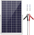 SOLPERK 30W 24V Solar Panel, Adjustable Mount Bracket+Alligator Clips+Screw Sets Solar Battery Trickle Charger Maintainer for Automotive Motorcycle Boat Marine RV