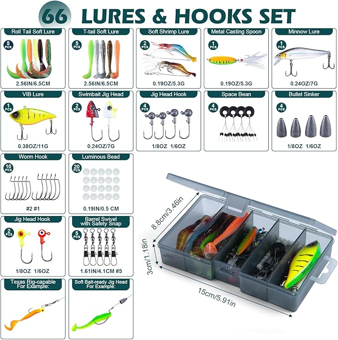 Goture Fishing Poles and Reels Combo - Green Telescoping Fishing Rod Portable Travel Kit with Carrier Bag for Freshwater Saltwater