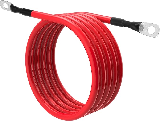 6 AWG Battery Cable 6AWG Gauge Battery Inverter Cables for Automotive Solar Marine Boat RV Car Motorcycle (6 AWG, 5FT, 5/16")
