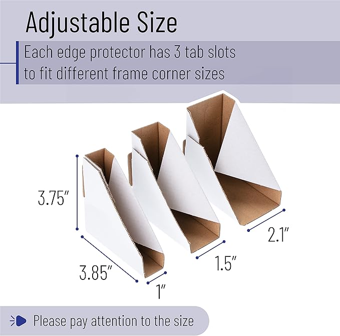 Mr. Pen- Adjustable Cardboard Corner Protectors, Fits 1", 1.5" and 2.1" Frames, 40 Pack, Corner Protectors for Shipping, Cardboard Packing Corner, Packaging Edge Protector, Cardboard Shipping Corners