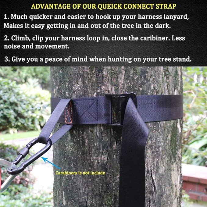 Boaton Tree Strap for Hunting, Quick and Quiet Set Up, Tree Stand Safety Strap, Tree Strap for Safety Harness, Tree Stand Accessories