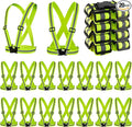 Hercicy 20 Pcs Reflective Vest High Visibility Safety Vests, Adjustable Running Gear Straps Lightweight Reflector for Construction (Yellow)