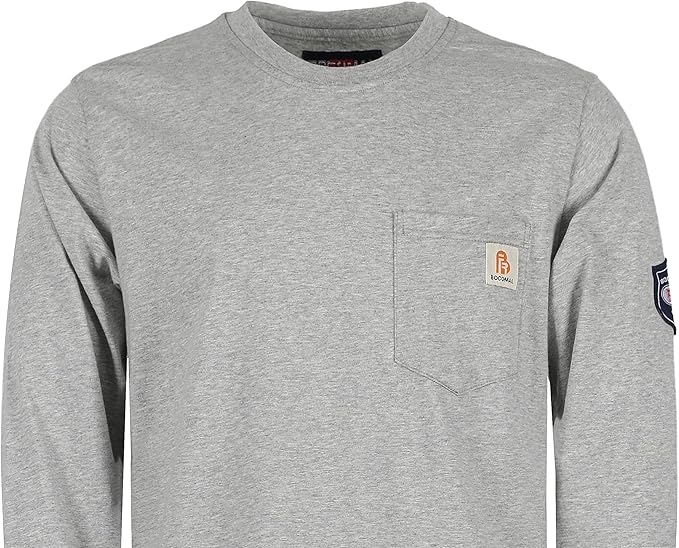 BOCOMAL FR Shirts Lightweight Classic Crew Long Sleeve Fire Resistant Shirt CAT2
