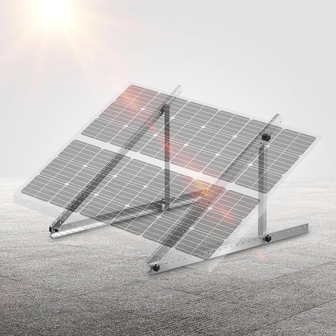 VEVOR 50-Inch Solar Panel Mounting Brackets, 0 to 90° Adjustable Tilt Mount Brackets Support 100-550W Solar Panels, Lightweight Aluminum Brackets with Folding Tilt Legs for RV, Roof, Boat, Off-Grid