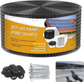Solar Panel Bird Guard,8in x 100ft Critter Guard Galvanized PVC Coated Mesh Roll Kit,Black Pigeon Solar Panel Mesh with 70 Fastener Clips, ½ inch Wire Critter Guard for Solar Panels