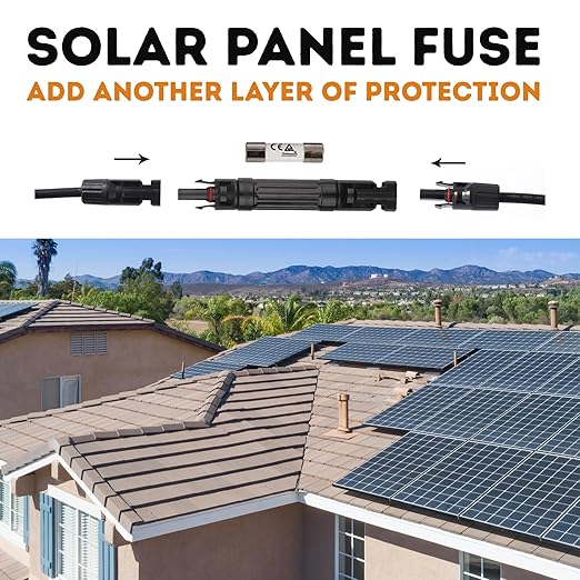 XYRIS Solar Panel Fuse Holder 30A IP67 Waterproof - with UL94-V0 Fireproof Housing & Surge Protection, Universal Fit for 2.5-6mm² Solar Cables (5 Pcs)