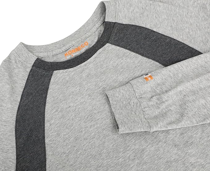 KONRECO FR Shirts for Men Summer Two Tone 4oz Lightweight Flame Resistant/Fire Retardant CAT1 Work T-Shirt Baselayer