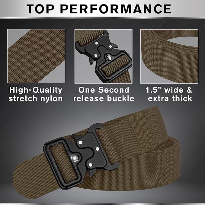 TECEUM Tactical Belt – Heavy-Duty & Quick Release – Military, Work, Rigger, Duty & Utility Belt for Men