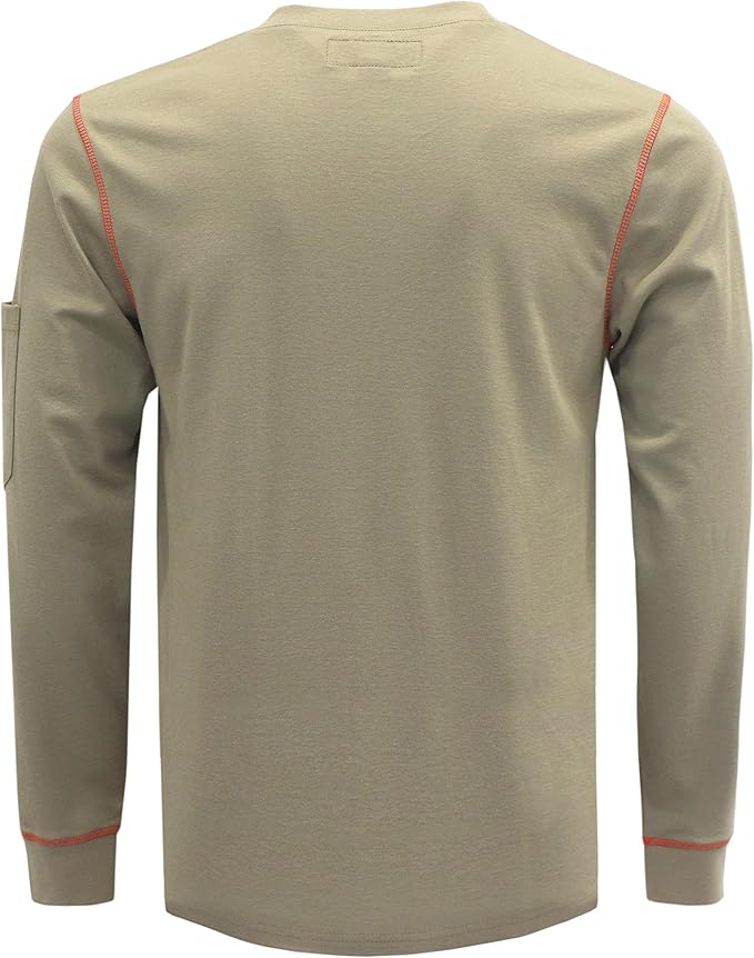 BOCOMAL FR Shirts for Men Lightweight Crew Long Sleeve Flame Resistant/Fire Retardant Shirt…