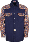 BOCOMAL FR Shirts Pearl Snaps Two Tone Plaid/Solid Flame Resistant Cotton Welding Shirt NFPA 2112 CAT 2