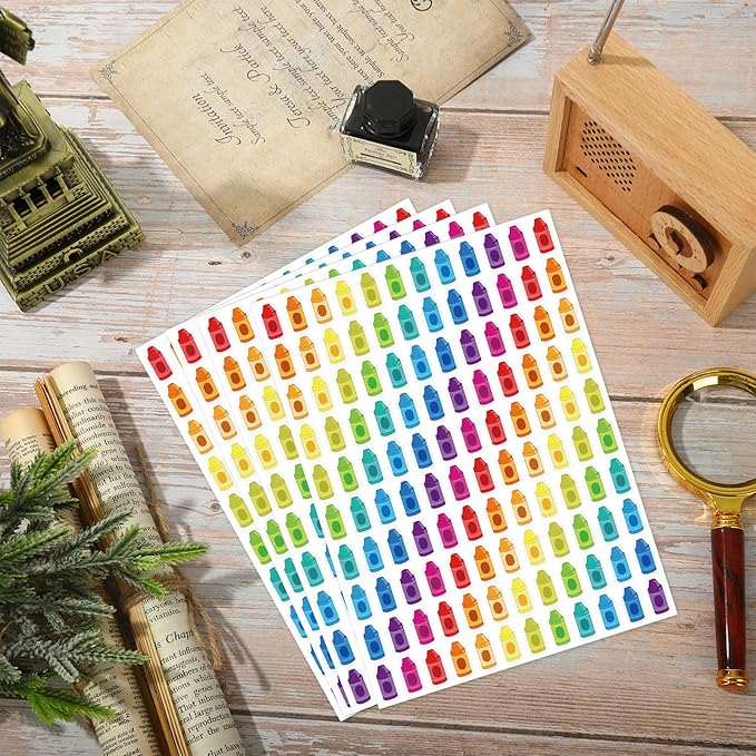 JarThenaAMCS 2400Pcs Back to School Mini Sticker Small Crayon Paper Decals Colorful Self-Adhesive Stickers for Classroom Envelopes Scrapbook Gifts DIY Supplies, 0.3 x 0.7 in