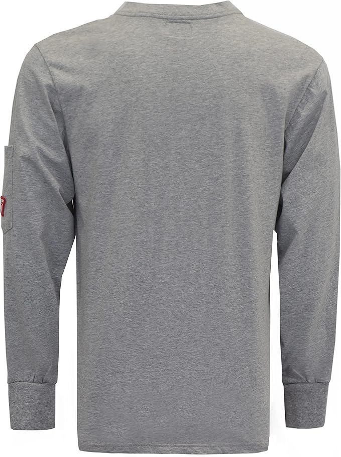 TICOMELA FR T Shirt Flame Resistant Shirt 5.5oz 100% Cotton Light Weight Workwear Men's Long Sleeve Henley Shirts