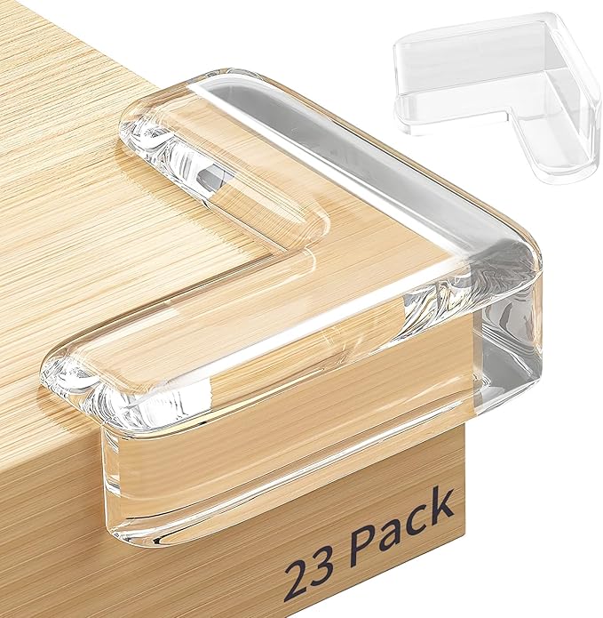 12 Pack Table Protectors, Corner Protector for Baby, Clear Furniture Corner Guards & Edge Safety Bumpers Cushion to Cover Sharp Furniture & Table Edges (23 Count (Pack of 1))