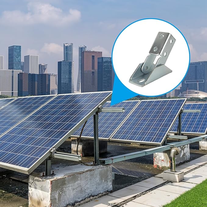 4 Pcs Adjustable Brace Fitting for 1-5/8" Strut Channel & 1/2" Bolt, 180 Degree Turn Joint Connector Bracket Solar Panel Bracket Base