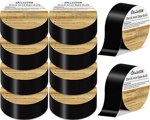 10 Rolls Joist Tape Decks Bulk Flashing Tape for decking 2 Inch x 50' Weatherproof Butyl Sealant Deck Tape Joist-Beam Joist Tape for Wood Joists Decks Roof
