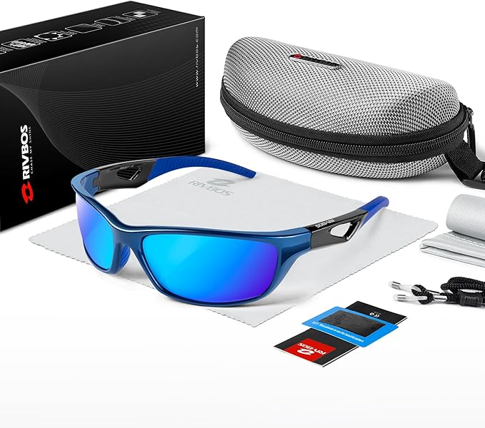 RIVBOS Polarized Sports Sunglasses Driving Sun Glasses Shades for Men Women Tr90 Frame for Cycling Fishing Running RB831