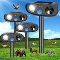 4Pack Solar Ultrasonic Cat Repellent Outdoor Bear Repellent Devices, Solar Animal Repeller Motion Detection Cat Squirrel Dog Repellent Goose Deterrent with LED Flash Lights for Yard (Black)