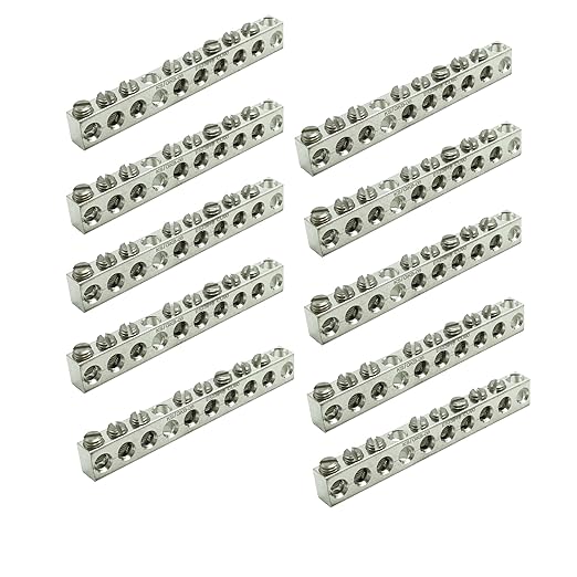 GOUNENGNAIL-UL Certified 8 Terminal Ground Bar Kit, Max Wire Dia 4AWG (10)