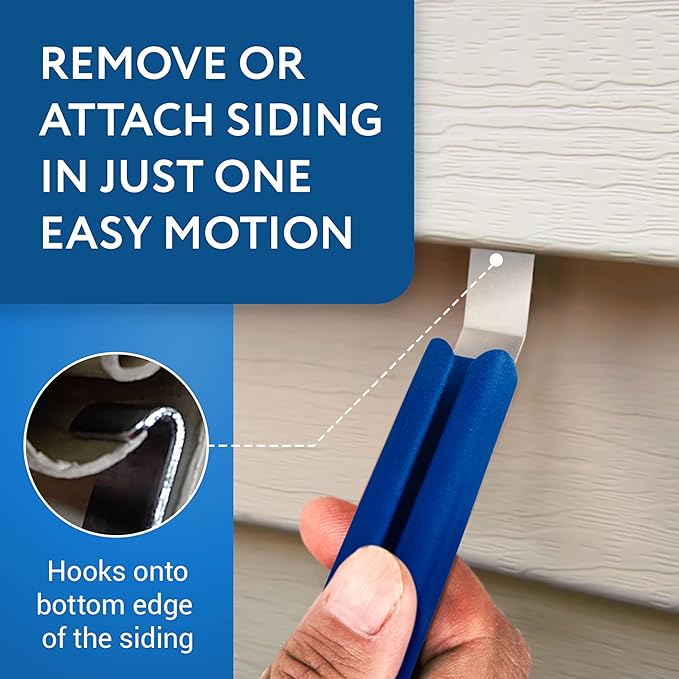 IMPRESA Vinyl Siding Removal Tool Kit - Pack of 2, Blue - One-Piece Steel Zip Tool for Siding Removal - 7-Inch Extra-Leverage & Comfort-Grip Handles