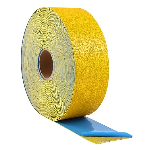 Reflective Pavement Tape, Slip-Resistant & Durable. Heavy-Duty Rubber Base for Outdoors. Ideal for Driveways, Walkways & Parking Areas (Yellow, 4 Inch X 148 Feet)
