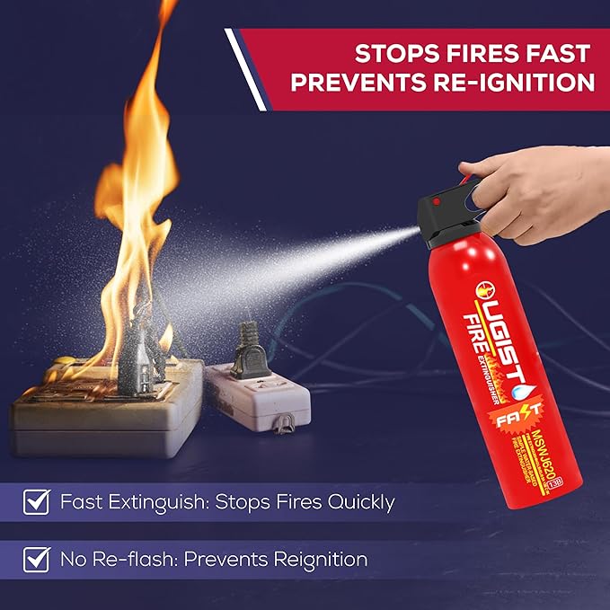 Fire Extinguisher for Vehicle & Home 620ml 4 Count, Car Fire Extinguishers, Prevent Re-lgnition, Best Suitable for Kitchen,The House Car Truck Boat Water-Based Mini Fire Extinguishers