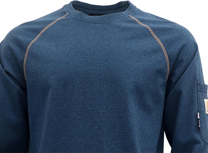 BOCOMAL FR Shirts Heather Series 6oz Flame Resistant T Shirt NFPA2112 CAT2 Fire Retardant Crew Work Shirt
