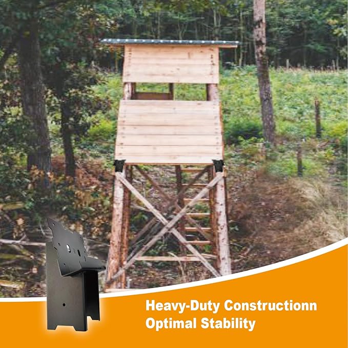 4x4 Outdoor Multi-Use Angle Brackets,Platform Bracket for Hunting Blinds, Shooting Shacks, Outdoor Platforms,Deer Stands,Set of 4 Black