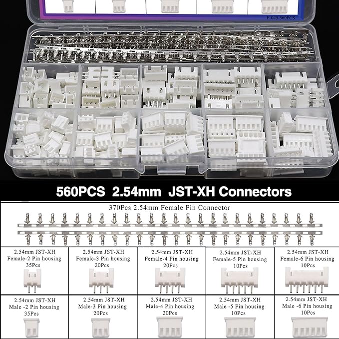 Taiss Dupont Crimping Tool Kit Ratcheting Wire Crimper with 2.54mm 600PCS Dupont Connectors and 560PCS JST XH Connectors,Dupont Crimper,JST Crimper(0.08-0.5mm² 28-20AWG)