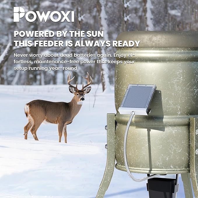 POWOXI 12V 1.7W Solar Panel for Deer Feeder Waterproof Solar Battery Charger with Mounting Bracket Alligator Clip Feeder Solar Panel 12 Volt