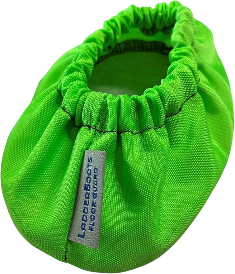 Step Ladder Safety Shoe Floor Protectors - Reusable Ladder Covers - Lab Tested - Made in The USA Set of 4 (Lime Green)