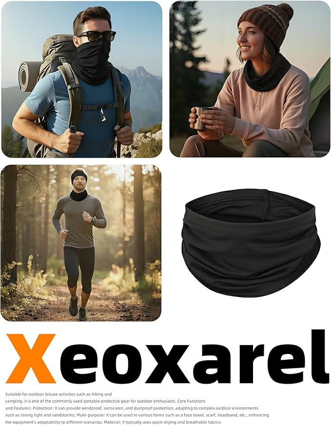 Xeoxarel Neck Gaiter, 7 Pack Cooling UV Protection, Bandana Face Mask Scarf for Men and Women