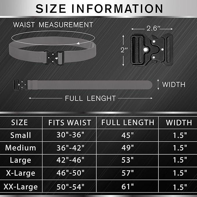 TECEUM Tactical Belt – Heavy-Duty & Quick Release – Military, Work, Rigger, Duty & Utility Belt for Men