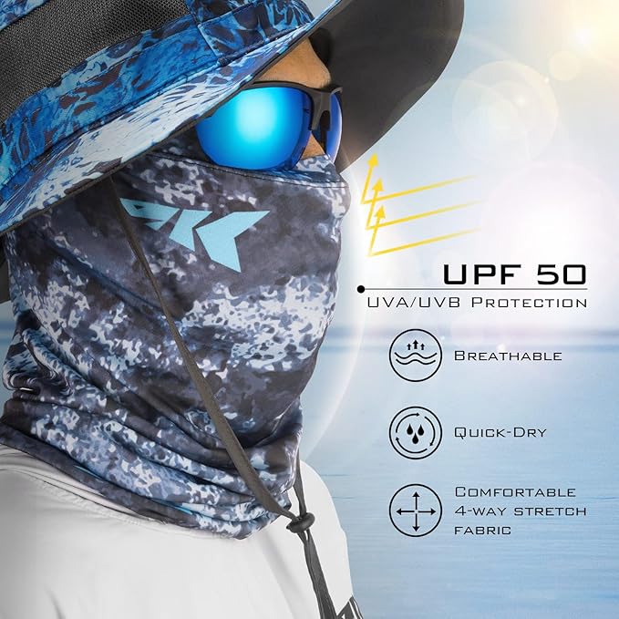 KastKing La Sal Neck Gaiter-UPF 50+ Balaclava Face Mask,Neck Gaiter for Men and Women,Face Cover Shield for Fishing,Hiking