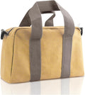 Small Tool Bag, Canvas Tool Storage Bag, Large Capacity Multipurpose Zipper Soft Tote Organizer Pouch for Electrician, Plumbing, Gardening,Tools Bags for Men (Khaki, 13 Inch)
