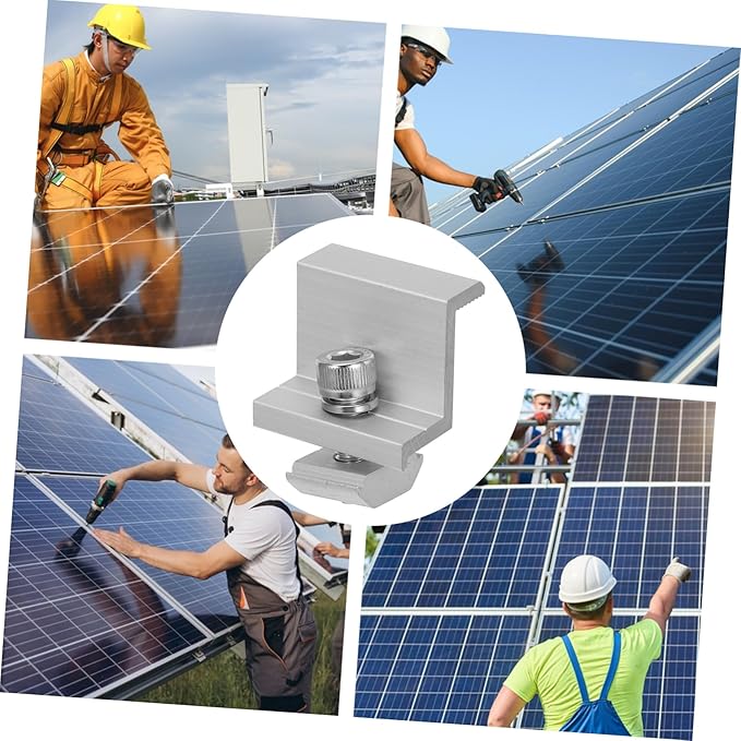 12Pcs Solar Panel Rack Clips Durable Solar Panel Fixed Clamps Reliable Support for Outdoor Solar Systems Easy Installation for Various Weather Conditions