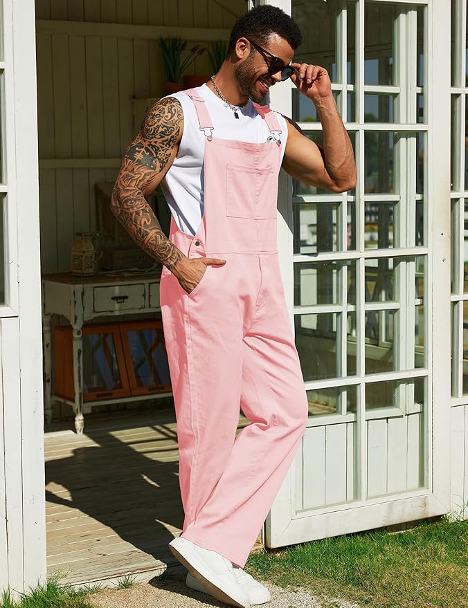 Overalls for Men Fashion Coveralls Work Utility Denim Women Bib Jumpsuit with Pockets