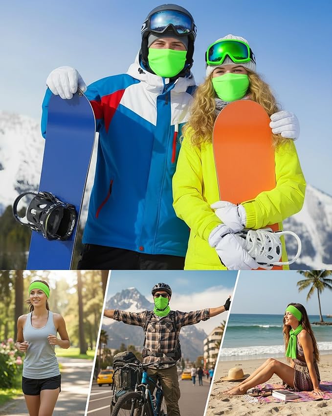 Xeoxarel Neck Gaiter, 7 Pack Cooling UV Protection, Bandana Face Mask Scarf for Men and Women