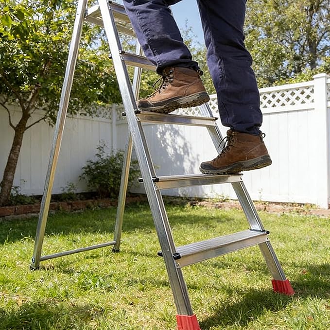 SafeStep Ladder Accessories, 2-Pack Non-Slip Feet Covers Universal Step Ladder Pads & Anti-Skid Rubber Covers, Security Bumpers for Extension and Little Giant Type Ladders, Floor Protectors