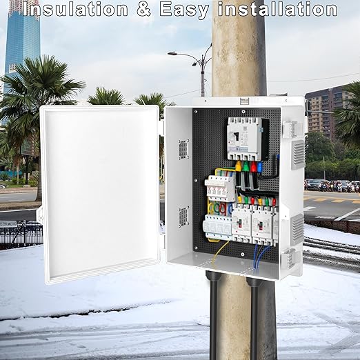 Outdoor Electrical Junction Box, Ventilation and Heat Dissipation ABS Plastic Project Enclosure with Internal Mounting Panel 13"x 9.2"x 5.6"