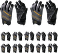 HANDLANDY Mens Work Gloves Touch screen, Utility Mechanic Gloves, Flexible Breathable Fit- Padded Knuckles & Palm