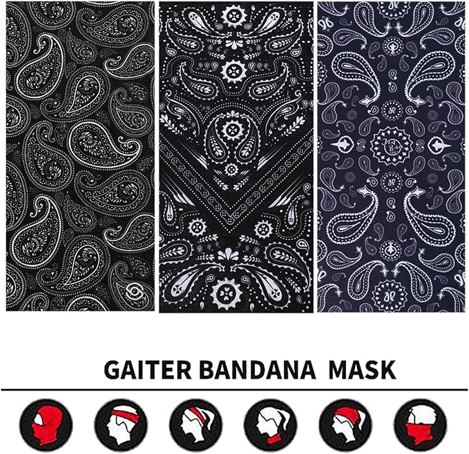 Neck Gaiter Face Cover Bandana Mask Scarf, Breathable Sun& Dust-proof for Cycling Running Fishing Hiking
